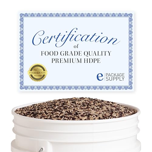 3.5 Gallon Plastic Bucket with Lid I Food Grade Bucket | White | BPA-Free I Heavy Duty 90 Mil All Purpose Pail Reusable I Made in USA (12 Count) - size: 12 Packs