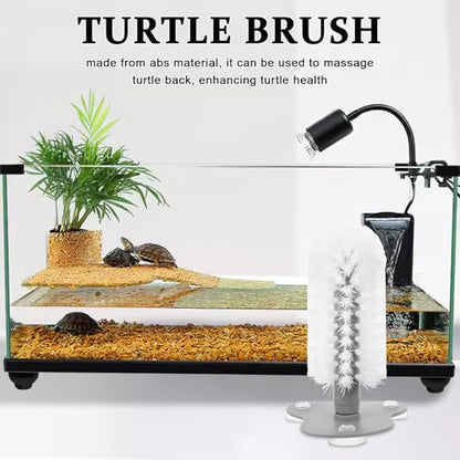 Turtle Shell Cleaning Brush with Suction Cup for Turtle Tank Abs Material Scrubber for Shell Cleaning and Habitat Maintenance Suitable and Reptiles