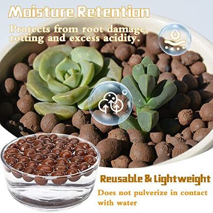 10LB Leca Clay Pebbles for Plants 4mm-16mm Clay Balls for Hydroponic | Drainage, Reusable, Aeration, Moisture Retention, Lightweight, Natural Leca for Orchids, Succulents, Terrariums, Aquaponics - size: 10LB