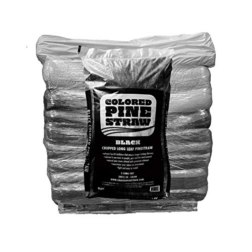 Longleaf Pine Straw - Mulch - Colored Black - 50 Bags per Pallet - 1,250 Sq. Ft. - color: Black