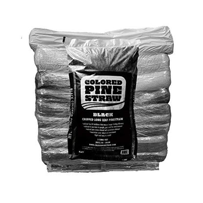 Longleaf Pine Straw - Mulch - Colored Black - 50 Bags per Pallet - 1,250 Sq. Ft. - color: Black