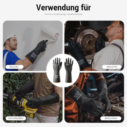 ThxToms Chemical Resistant Gloves,Long Rubber Gloves,Puncture Resistant | Heavy Duty Latex Industrial Gloves, Acid Oil & Alkali Resistant Waterproof for Auto Repair, Mechanics, 22", 1 Pair - color: 22"