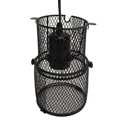 FTVOGUE Reptile Heat Lamp Guard, Retractable Safety Mesh Cover,Ceramic Heat emitterwith Ceramic E27 Bulb Holder Switch Design for Lizards Snakes Turtles Chicks Amphibians