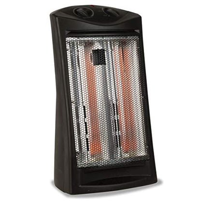BLACK+DECKER Infrared Radiant Quartz Tower Heater, BHTI06, Black | 1500W Personal Space Heater with Adjustable Thermostat, 2 Settings, For Home and Office, Safety Overheat Protection