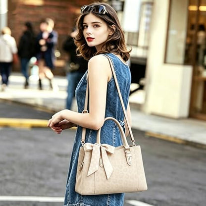 3 Compartment Satchel Purse Top Hnadle Bags Hobo Handbag for Women | Multi Compartment,Medium,Leopard Print Faux Fur,Detachable Shoulder Crossbody Strap,Work Office Daily,High elasticity base - color: Off-white Leopard