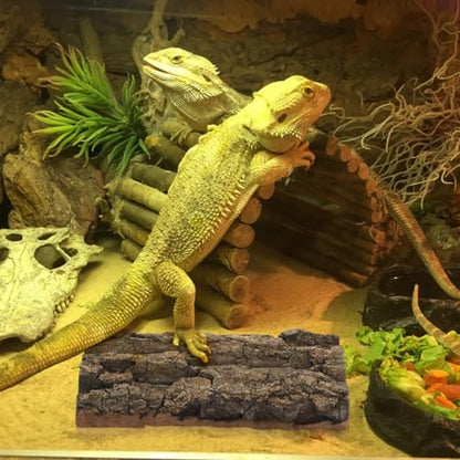 Didiseaon 3 Pcs Cork Bark Terrarium Background Decor, Reptile Tank Climbing Mat Wall Backdrop, Aquarium Fish Ornament for Lizard Gecko Snake Turtle 7.87X4.13X0.59In