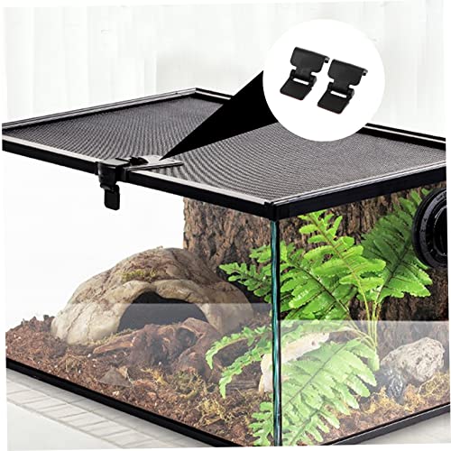 TOYANDONA 4Pcs Reptile Feeding Box Latch Buckle Durable Escape Lock for Turtle Terrarium and Tanks Smooth Surface for Secure Use for Scorpion and