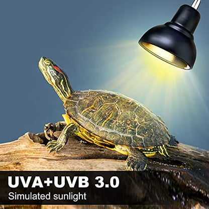 Reptile Heat Lamp, Lamp for Aquarium Turtle Tank with 25w+50w Basking Spot Light Bulbs and 360° Swivel Clamp for Turtle, Snake, Lizard, Cockatoo, Chameleon Etc, Yellow - color: Lamp Holder A+2 Bulbs