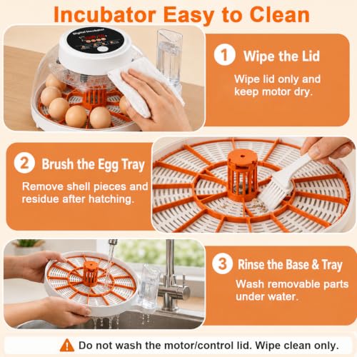 Upgraded Egg Incubator for Hatching Eggs, 12 Egg Capacity with Automatic Egg Turner, Temperature & Humidity Control, LED Egg Candler, Chick Incubator for Chicken, Duck & Quail Eggs - size: 12 EGGS
