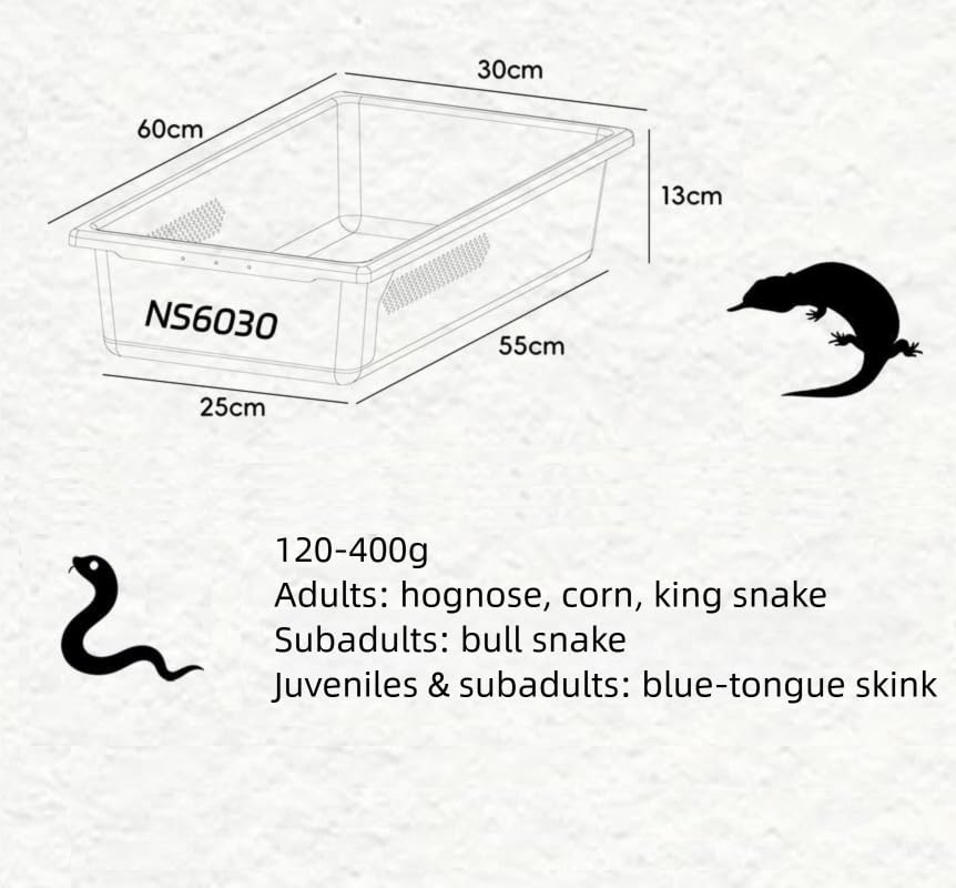Stackable Reptile Breeding Rack, 2-Tier Reptile Terrarium with Aluminum Frame & Ventilated PET Tubs, Reptile Enclosure for Hatchling Gecko, Juvenile Bearded Dragon, Small Snake