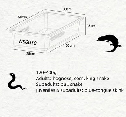 Stackable Reptile Breeding Rack, 2-Tier Reptile Terrarium with Aluminum Frame & Ventilated PET Tubs, Reptile Enclosure for Hatchling Gecko, Juvenile Bearded Dragon, Small Snake