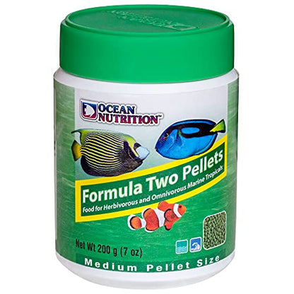 Ocean Nutrition Formula Two Pellets - Fish Food for Herbivorous & Omnivorous Marine Tropical Fish, High Protein(40%) - 7 oz (200 g) Medium Pellets - size: 7 Ounce (Pack of 1), style: Medium Pellet Size (+/- 3.1mm)