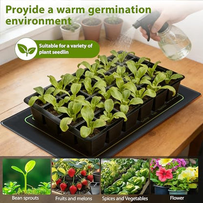 Seedling Heat Mat with Thermostat Controller, Plant Warming Mat for Indoor Growing, Seed Starting Heater Mat Temperature & Timer Set, Waterproof Heat Mat for Germination Fermentation Greenhouse - size: 1 PC w/TC