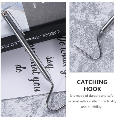 SHINEOFI 2pcs Retractable Snake Hooks Stainless Steel Reptile Catching Tools with Smooth Edges Comfortable Grip Lightweight Snake Handling Grabbers