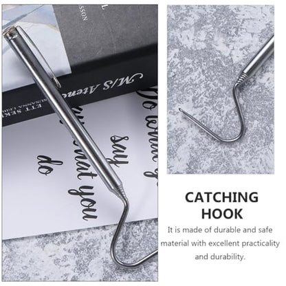 ULTECHNOVO 2pcs Stainless Steel Retractable Snake Hooks 71cm Long Reptile Catching Tools for Handling Snakes and Wildlife Control