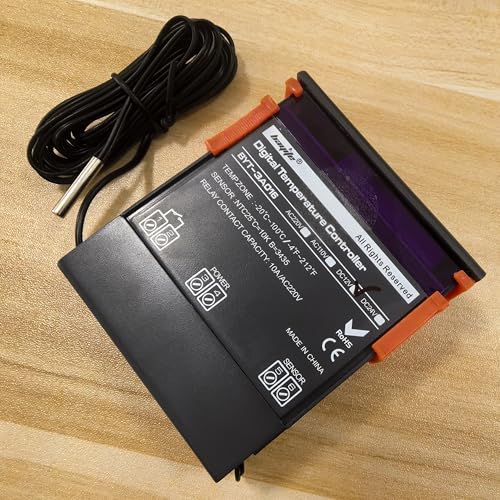 DC 12V Fahrenheit Digital Temperature Controller 10A | 1 Relay, with NTC 10K Sensor