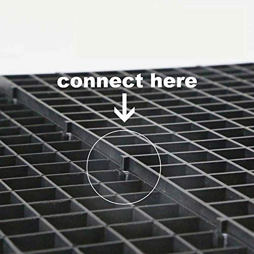 4 Pcs Aquarium Divider Tray Plastic Grid Aquarium Egg Crate Light Diffuser, Fish Tank Divider Filter Bottom Isolation with 8 Pcs Sucker Clip(Black)