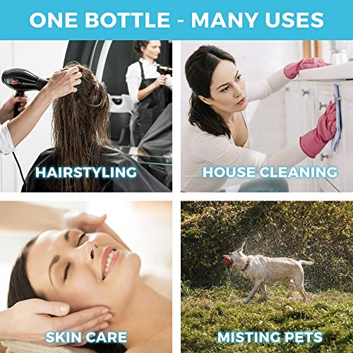 Hair Spray Bottle Continuous Water Mister Spray Bottle Empty Ultra Fine for Hair Styling, Pets, Plants, Cleaning, Misting & Skin Care, Salons, for Taming Hair in Morning, Curly Hair, Essential Oil Scents & More