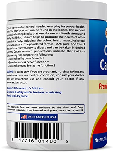 Best Naturals Calcium Carbonate Powder 1 Pound - Food Grade (16 OZ (Pack of 3)) - size: 16 Ounce (Pack of 3)
