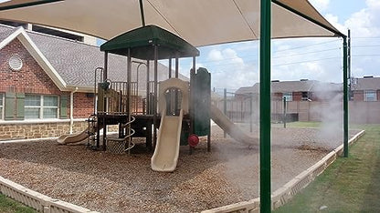 High Pressure Misting System 1500 PSI - Patio Misting System | Restaurant Misting System | Industrial Misting System | with Stainless Steel Misting Nozzles | Flexible (40 Feet - 10 Nozzles) - size: 40 Feet - 10 Nozzles