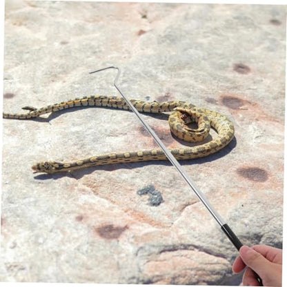 Stainless Steel Retractable Reptile Hook Professional Snake Catcher Tool for Safe Handling of Reptiles Lightweight and Portable for Snake Enthusiasts and Outdoor Adventures