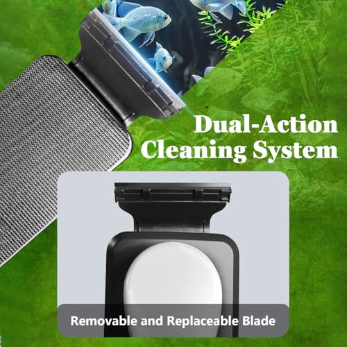 Magnetic Aquarium Cleaner, Dual-Action Aquarium Algae Scraper with Non-Slip Handle for Glass Fish Tank Maintenance Home Freshwater Cleaning - size: Medium