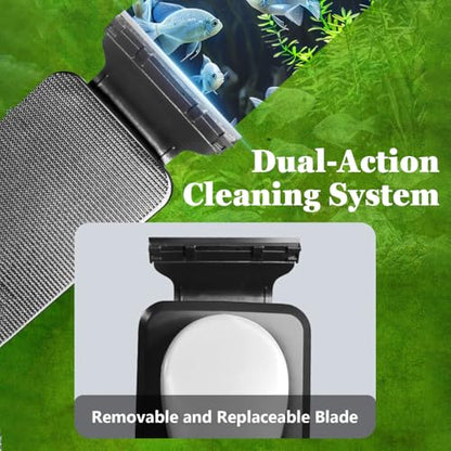 Magnetic Aquarium Cleaner, Dual-Action Aquarium Algae Scraper with Non-Slip Handle for Glass Fish Tank Maintenance Home Freshwater Cleaning - size: Medium