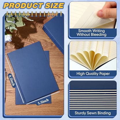 100 Pcs Journals Notebooks Bulk - Kraft Softcover A5 Small Notebooks 5.5 Inch x 8.3 Inch Notepads with 60 Page 30 Sheet for Writing Sketch Travel Office Supplies(Navy Blue,Lined) - color: Navy Blue, style: Lined