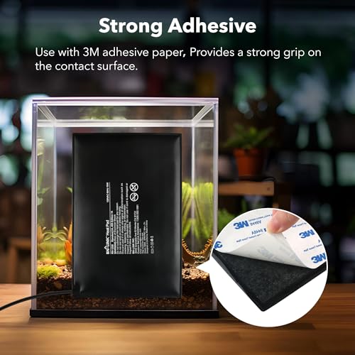 BN-LINK Durable Reptile Heating Pad 8" X 12" with Digital Thermostat Under Tank Heater Terrarium Warmer Combo Set for Turtles, Lizards, Frogs, and Other Reptiles - size: 8" X 12" with Thermostat