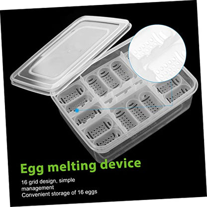 VOSAREA Crested Gecko Egg Laying Box - 2pcs for - 16 Holes Breeding Container for Gecko and Reptile Eggs Portable Plastic Hatchery Box