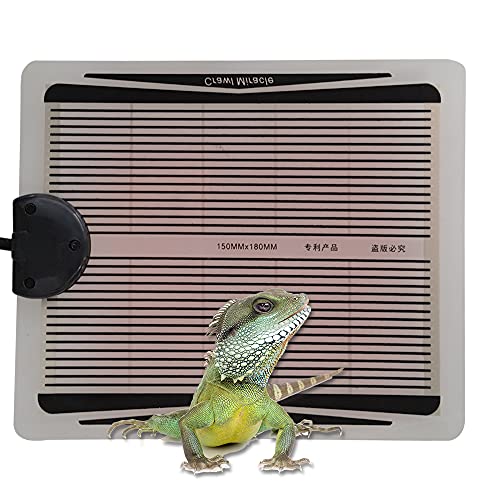 Reptile Heat Pad, Adjustable Temperature Control Lizard Terrarium Heating Mat for Small Animals Snake Turtle Bearded Dragon Gecko and Plant (5W) - size: 5W