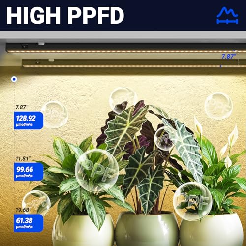 Barrina T5 Plant Lights, 4FT 160W (8 X 20W), Yellow, 8 Packs, Black Cover | Full Spectrum, Plant Grow Lights Indoor with Magnetic Bar, Linkable, 3 Mounting Modes, Individual Switch, Black Cover - color: Yellow, size: 4ft-black Cover