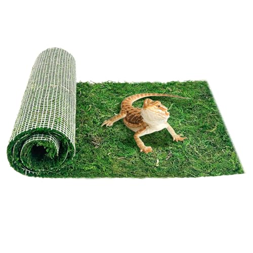 Reptile Carpet Cuttable Terrarium Mat Artificial Moss Reptile Liner Green Substrate Flooring Bearded Dragon Tank Accessories for Leopard Gecko Lizard Snake Tortoise (11.81" x 47.24") - size: 12" x 48"