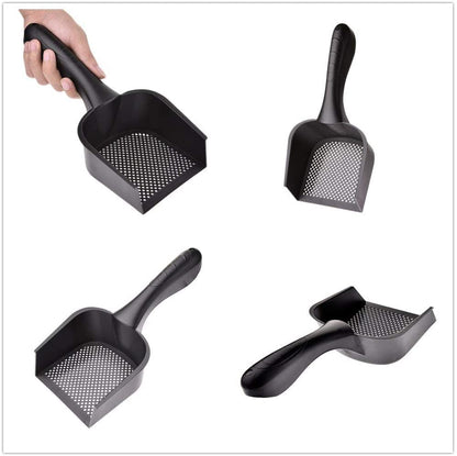 Cat Litter Scoop,Kitty Pet Shovel Scoop Reptile Terrarium Bedding Litter Cleaner Scoop For Cat Tortoise Snake,Hole:2.5mm Suitable For Very Fine Cat Litter - color: Black