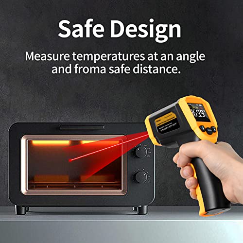 Infrared Thermometer Laser Temperature Gun -58°F ~1832°F(-50°C ~ 1000°C), Heat Gun for Cooking, Laser IR Surface Tool for Pizza Oven, Meat, Engine, with Adjustable Emissivity