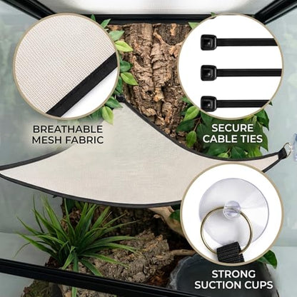 Bearded Dragon Hammock, Bearded Dragon Enrichment Large Tank Bed with Wall Climbing Design, Reptile Tank Decor Accessories for Bearded Dragons and Leopard Geckos (Rectangle, 28" x 10")