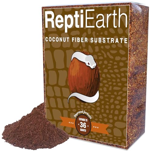 ReptiEarth Reptile Bedding, Fluffy Coconut Fiber Substrate 36 Quart Organic Coco Ready to Use for Bioactive Snake Terrarium, Lizard Tanks with Plants, for Frog, Tarantula or Hermit Crab Habitat - size: 36 Quart