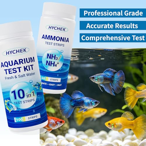 12 in 1 Accurate Aquarium Test Kit, Fresh and Salt Water Test Strips | 170 Strips, Fish Tank Aquariums Water Test Kit, Easy Fast Test Way, Multiple Uses, Includes Ammonia Phosphate Strips and More