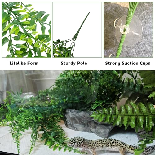 BNOSDM Reptile Vines,Bendable Jungle Climbing Vine,Terrarium Plants Artificial Decor,Tank Decorations Accessories for Bearded Dragons Chameleons Snakes Lizards Hermit Crabs - size: 3Pcs | Style: 47in Jungle Vine