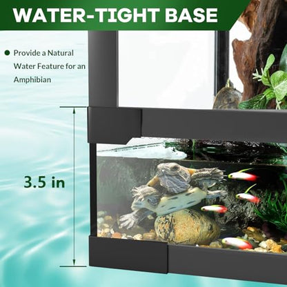 34 Gal Glass Reptile Terrarium 24 x 18 x 18 Inch - Anti Escape Design, Versatile Desert or Rainforest Setup, Tempered Glass Tank, Top Screen Ventilation, and Quick 5-Minute Installation - size: 24x18x18 inch