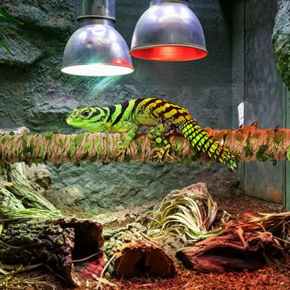 Snake Enrichment Climbing Stick, 19.69-35.43 Inch Adjustable Reptile Tank Climber with 10M Decor Rope, Large Anti-Slip Reptile Climbing Pole for Corn Snakes, Ball Pythons, Geckos, Lizards - size: Large(50-90CM)