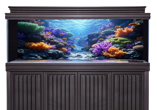 3 Pack Aquarium Background 48x24 inches Fabric Aquarium Background Fish Tank Undersea Corals Sunshines Rock Aquatic Plants - size: 48X24inch