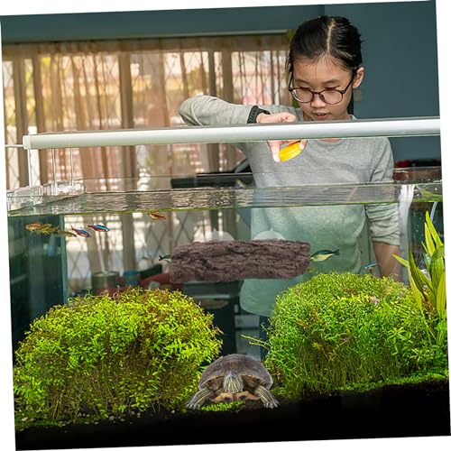 balacoo Turtle Resin Floating Platform Basking Area for Aquarium Turtle Tank Rocks Tortoise Basking Platform Suction Cups
