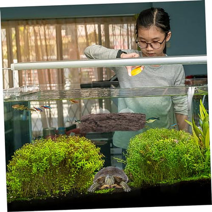 balacoo Turtle Resin Floating Platform Basking Area for Aquarium Turtle Tank Rocks Tortoise Basking Platform Suction Cups