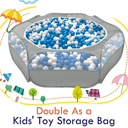 Pawaboo Small Animal Playpen with Zippered Cover,Light Gray | Portable pop-up pet tent for supervised rabbits, guinea pigs, chicks and kittens; water-resistant bottom and 3 metal rods - color: B-Gray