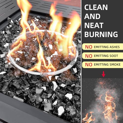 20 Pounds Fire Glass 1/2 Inch High Reflective Tempered Firepit Glass | Onyx Black Rocks for Fireplace, Fire Pit Table, Fire Bowl and Landscaping & DIY Crafts - color: Onyx Black, size: 1/2 inch, 20lb