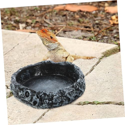 ORFOFE 2pcs Reptile Water Dish Food Feeding Container Water Storage Basin for Turtles Snakes Lizards for Easy Care and Habitat Decoration