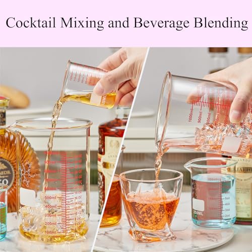 High Borosilicate Glass Measuring Cup-V-Shaped Spout,1000ml(32OZ) Glass Measuring Beaker for Kitchen or Restaurant, Easy to Read - size: 1000ml (32oz)