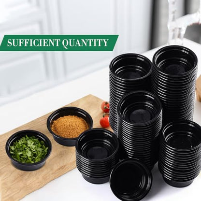 500 Pcs 0.5 oz Gecko Feeding Cups Small Gecko Food and Water Cups Reptile Feeding Bowls Plastic Bearded Dragon Food Bowl for Lizard Small Pet Ledge Accessories (Black) - color: Black