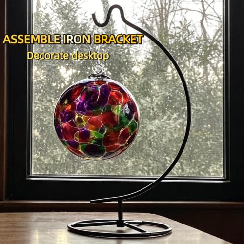 3-Pack Black Ornament Display Stand, Air Plant Holder Terrariums Hanging Stand Crystal Ball Hanging Hook for Christmas Wedding Home Office Decoration
